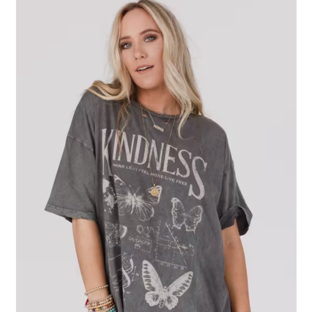 Three Bird Nest Butterfly Oversized T-Shirt